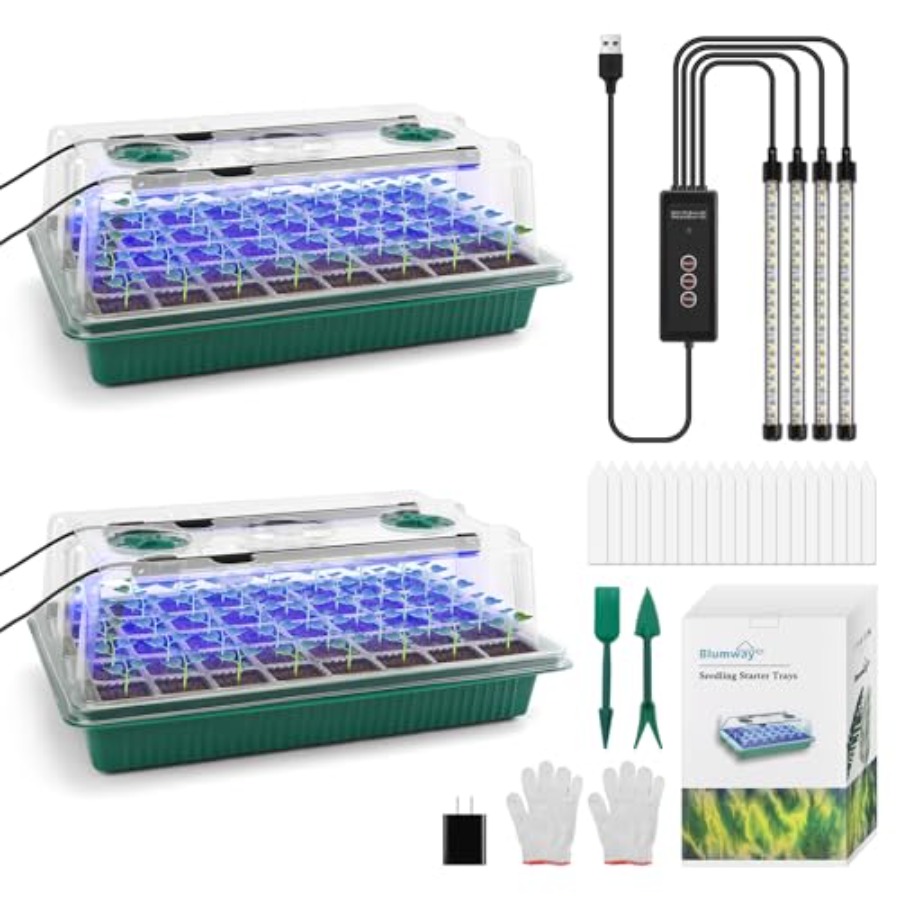 Seed Starter Tray with Grow Li - Humidity Dome Kit 评论和价格