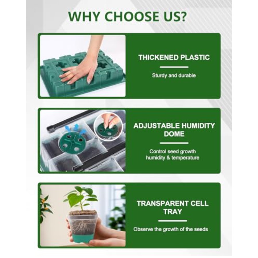 Seed Starter Kit with Grow Lig - Humidity Dome Kit 评论和价格