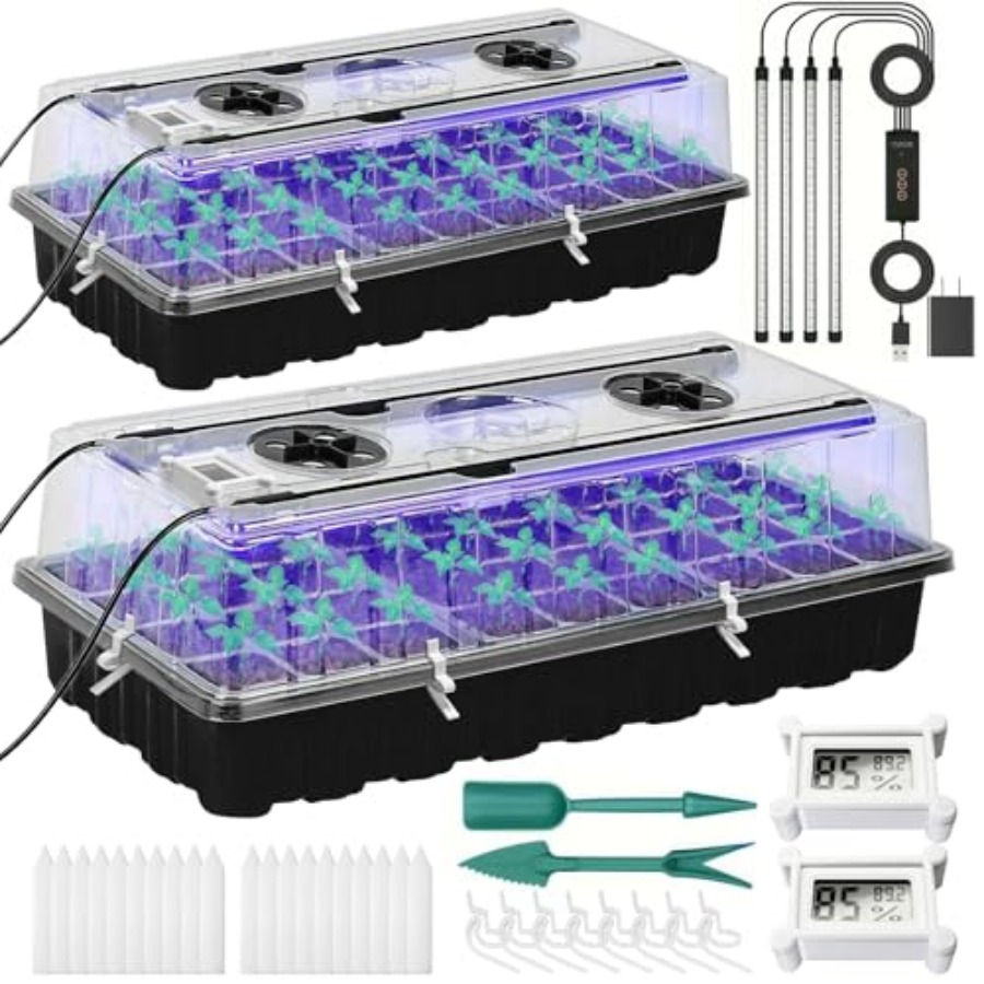Seed Starter Tray with Grow Li - Humidity Dome Kit 评论和价格