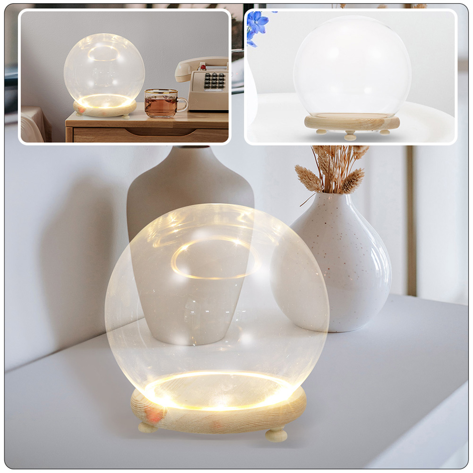 Eternal Flower Glass Cover Cle - Plastic Dome Clear 评论和价格