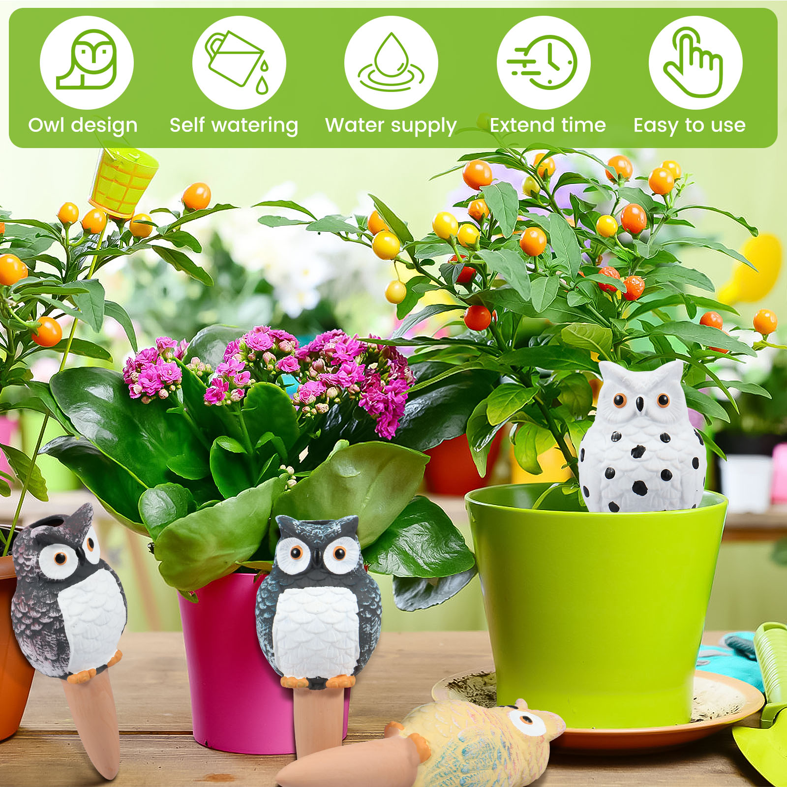 4Pcs Self-Watering Spikes Dive - Self Watering Insert 评论和价格