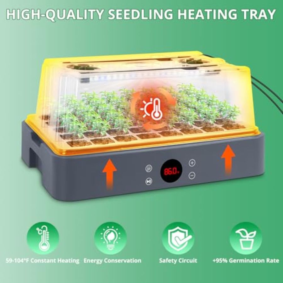 Seed Starter Tray with Grow Li - Humidity Dome Kit 评论和价格