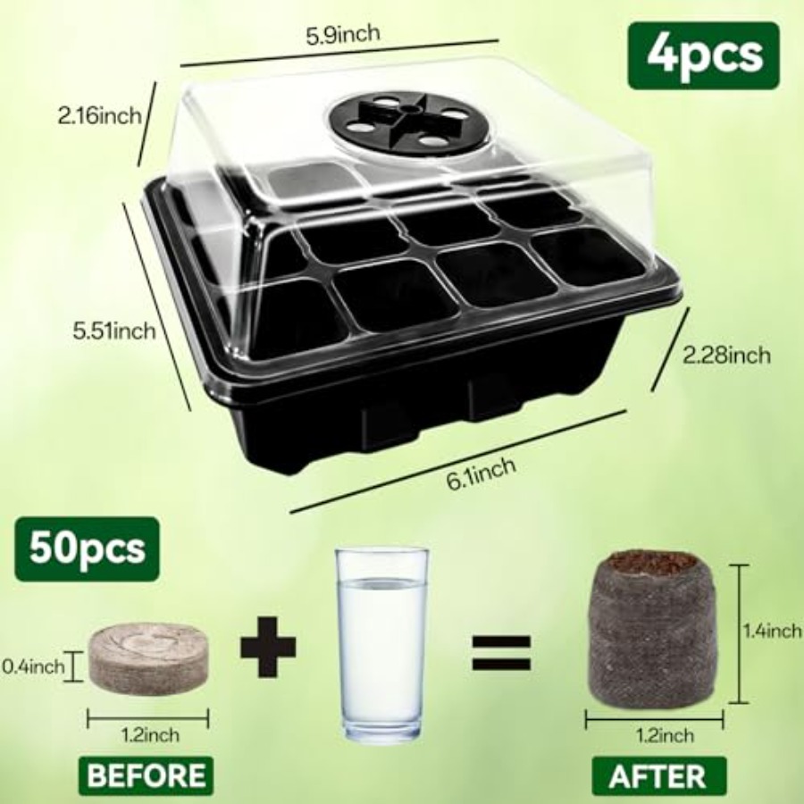 8 Pack Seed Starter Tray with  - Peat Pellet Tray 评论和价格